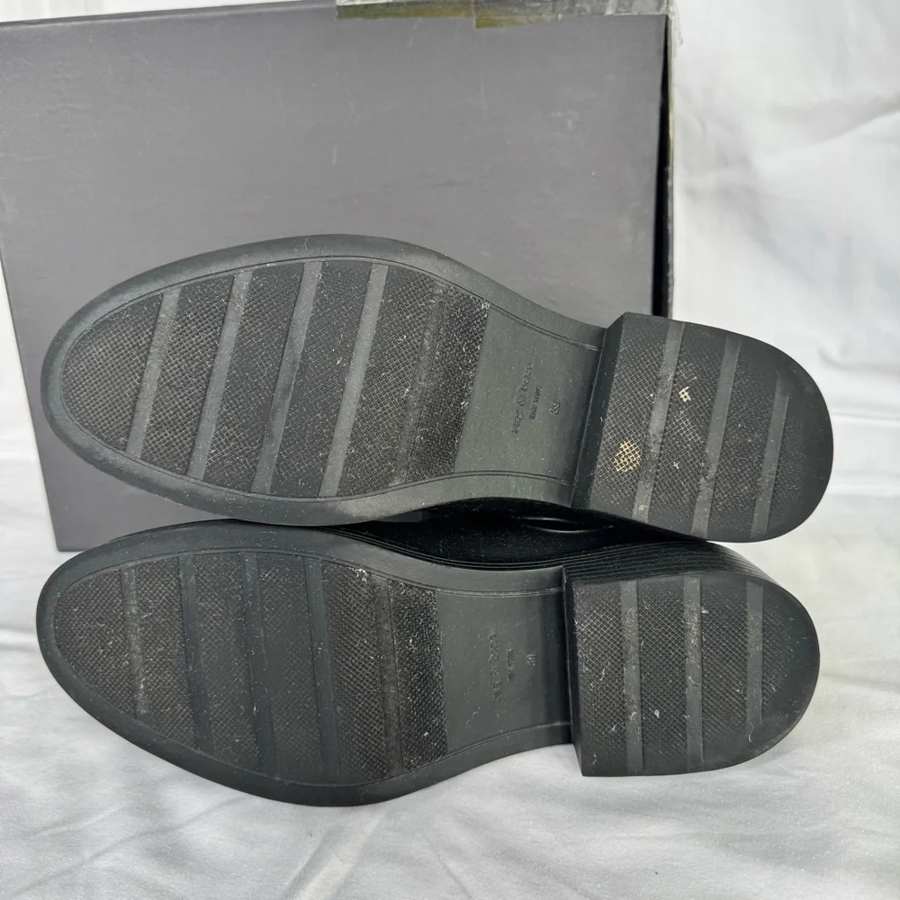 Rag & Bone Dartford Black Rubber Rain Chelsea Ankle Boot Winter Women’s size 9